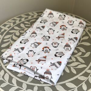 Penguin Print White Fabric